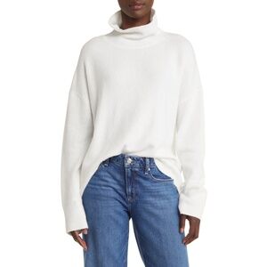 Treasure & Bond Turtleneck Sweater Ivory Small NWT Soft Lightweight Cotton Blend